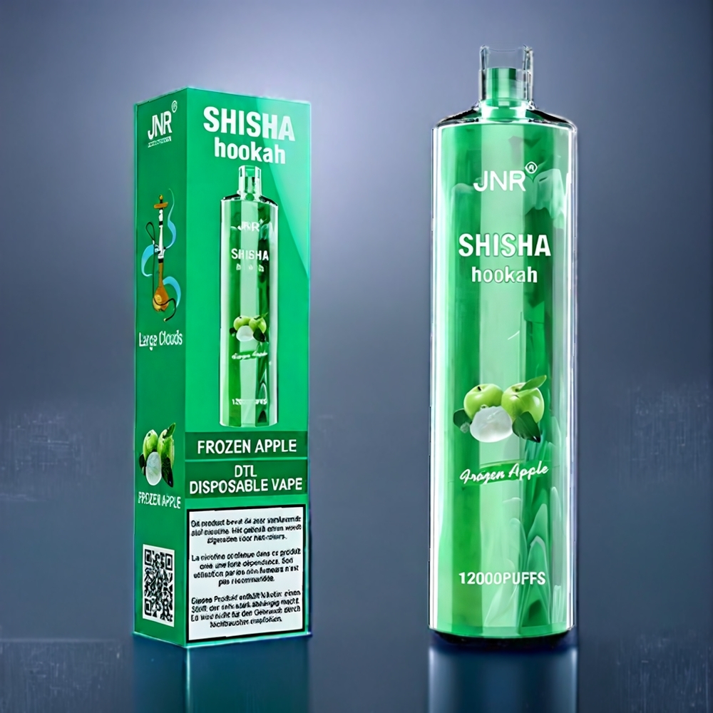JNR Shisha Hookah 12000 Puffs Dansk Engros - 24ml E-væske, 750mAh, Frossent Æble