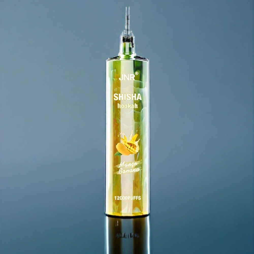 JNR Shisha Hookah 12000 Puffs Dansk engros med 24ml e-væske og 0,6 Ohm Mesh spole - Mango Banan