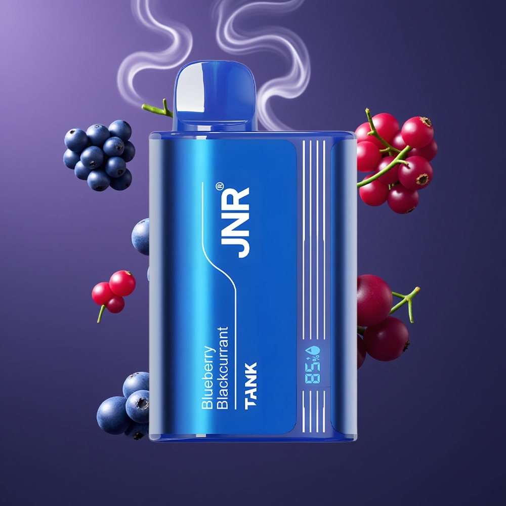 JNR Tank 10000 Puffs Engangs Vape Dansk Engros med Justerbar Luftflow, Digital Display og Blåbær Solbær