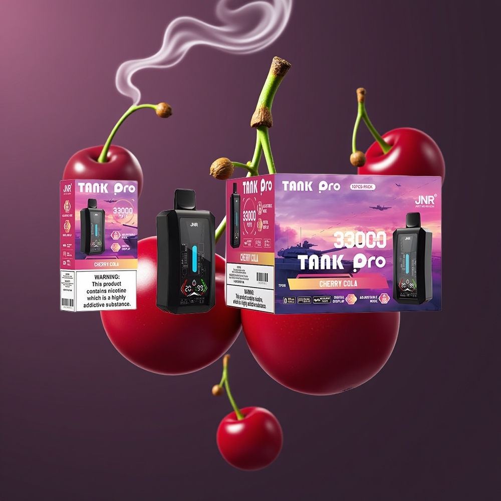 JNR Tank Pro 33000 Puffs Disposable Vape Dansk Engros – 28ml e-Liquid, Digital Display, Kirsebær Cola