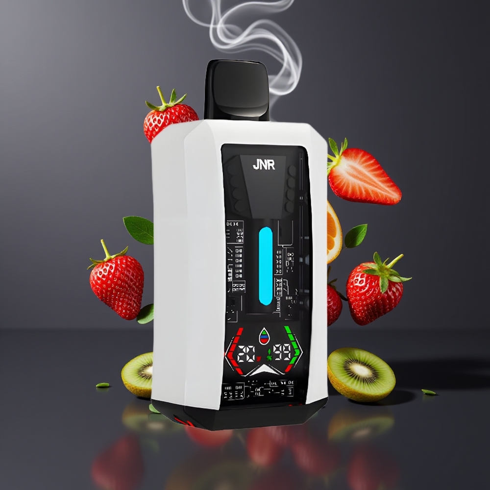 JNR Tank Pro 33000 Puffs Disposable Vape Dansk Engros med Jordbær Kiwi, Digital Display, Dual Mesh Coil, Type-C Opladning