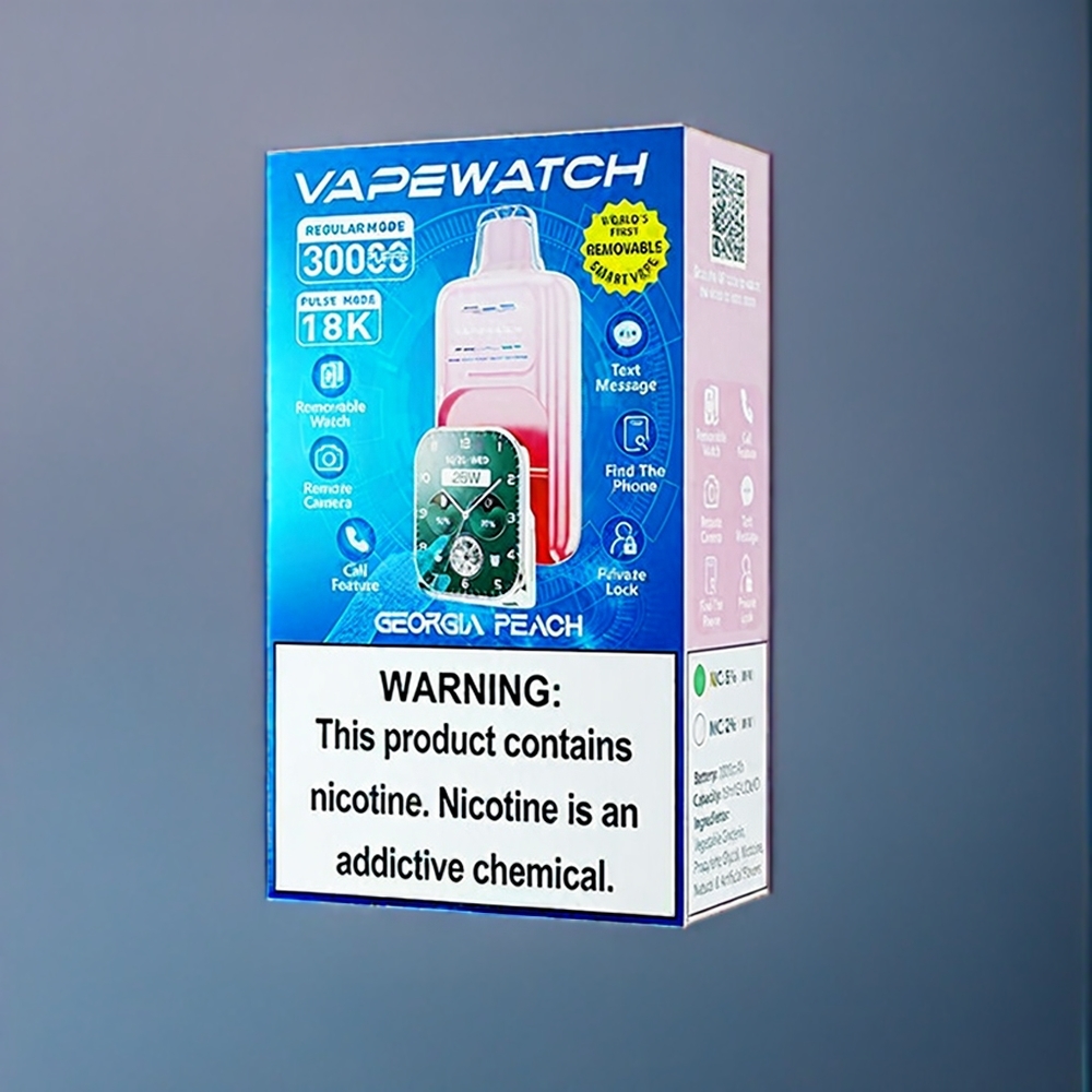 JNR Vape Watch 30000 Puffs Dansk Engros - 30.000 Pust, 1000mAh, Type-C, Georgia Fersken