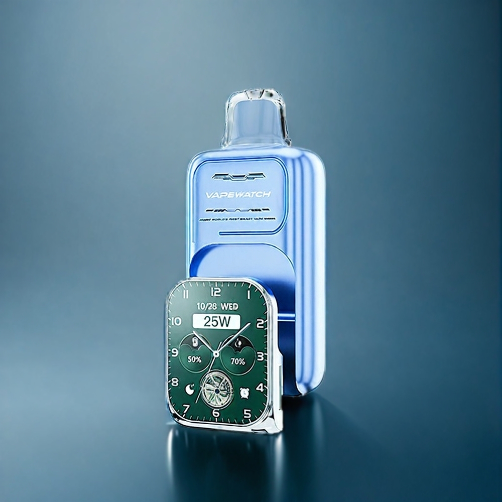 JNR Vape Watch 30000 Puffs Dansk Engros - Blå Hindbær Is (30.000 puff, 1000mAh, 19mL, 5%)