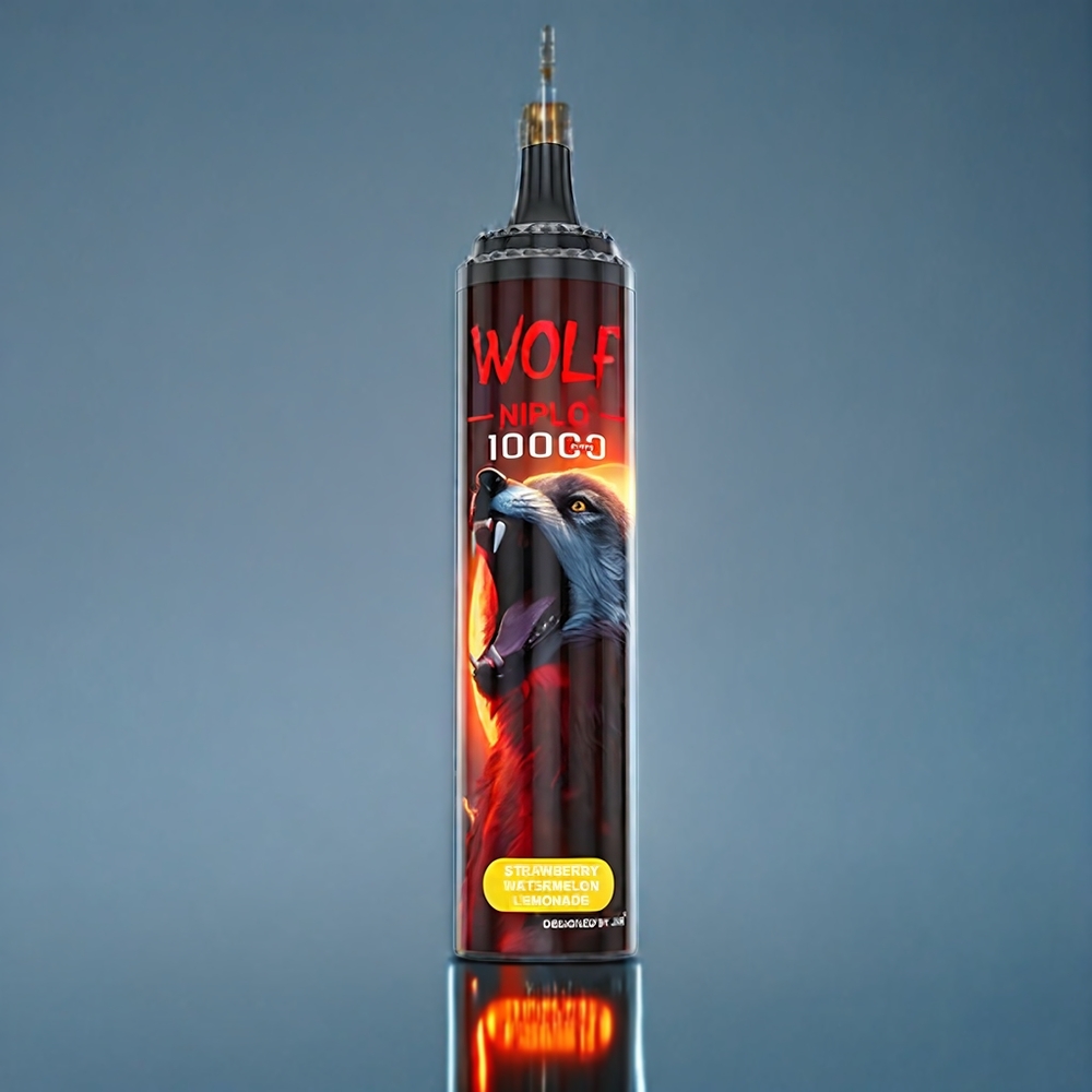 JNR Wolf 10000 Puffs Dansk engros med 20ml e-væske, 1.0 Ohm Mesh spole og Jordbær Vandmelon Lemonade