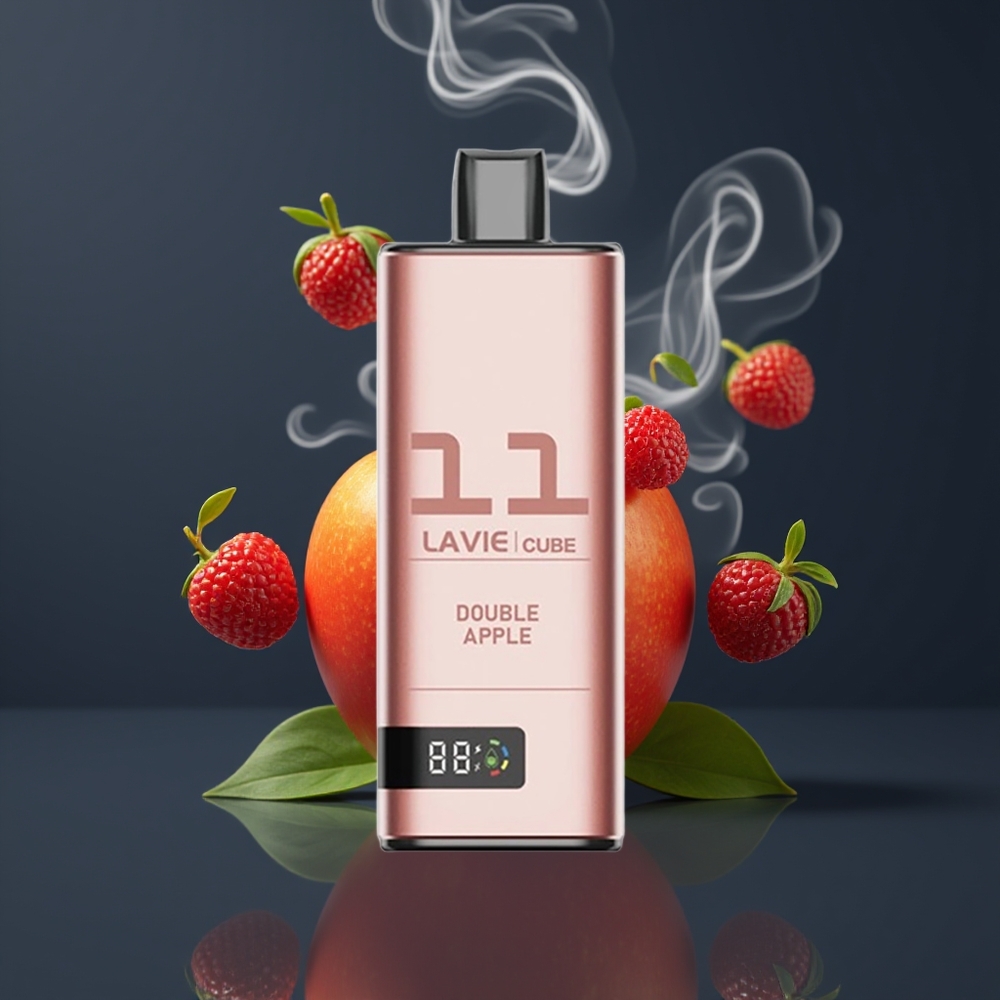 Lavie Cube 20000 Puffs Engangs Vape Dansk Engros – 28ML / 5% Salt Nikotin / Type C – Dobbelt Æble
