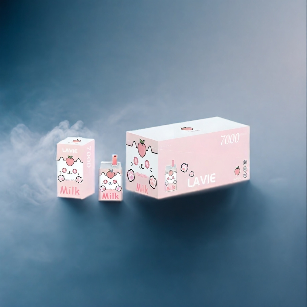 LAVIE Milk 7000 Puffs Dansk engros - 16ML, Type C, 0%/2%/5% Nikotin og LAVIE Milk 7000 Puffs Ferskenjuice