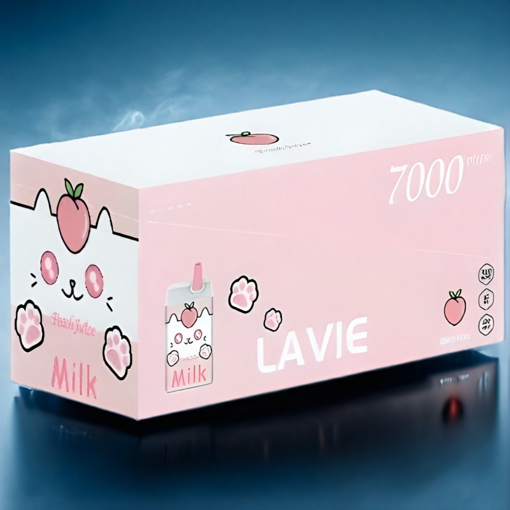 LAVIE Milk 7000 Puffs Dansk engros - 16ML, Type C, 0%/2%/5% Nikotin og LAVIE Milk 7000 Puffs Ferskenjuice