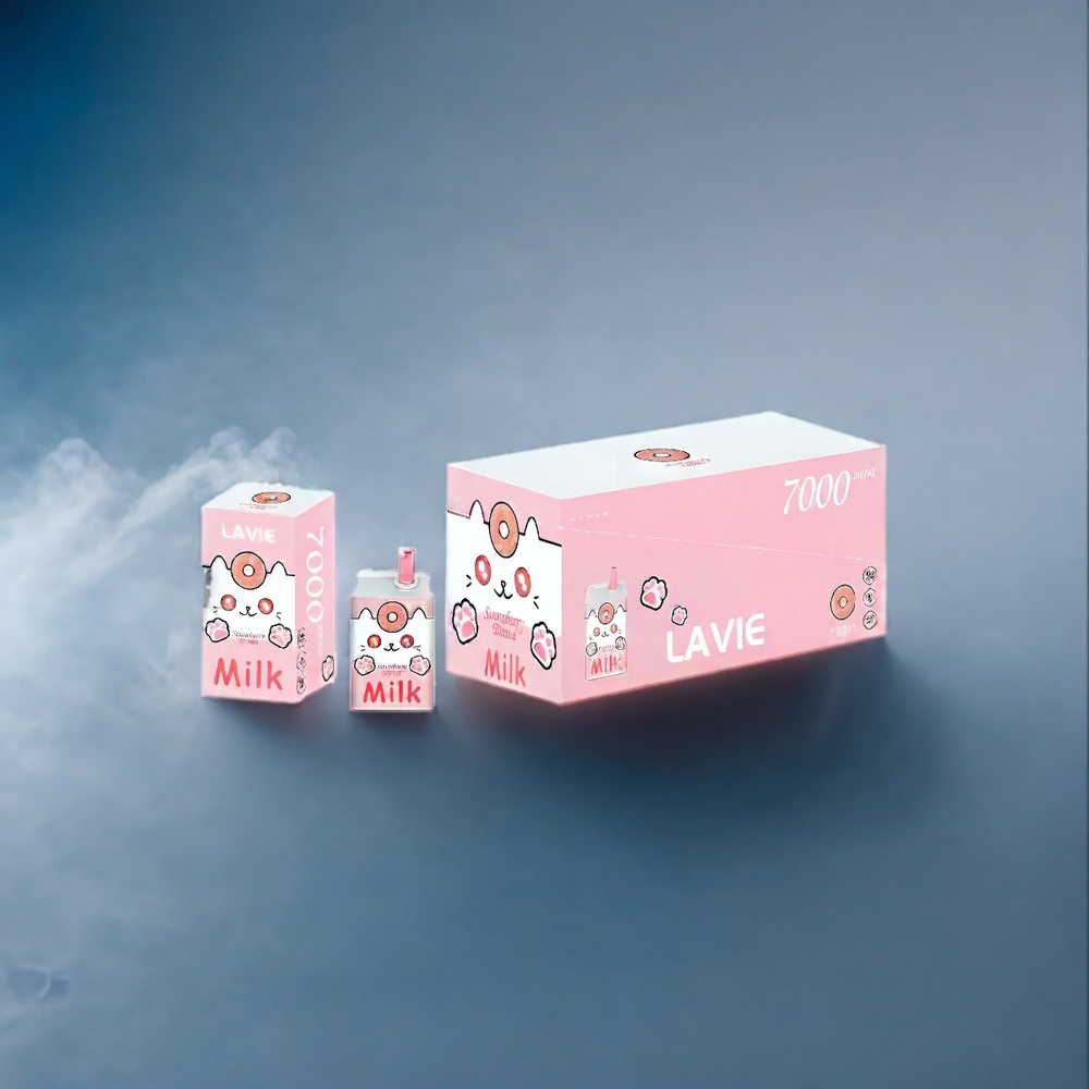 LAVIE Milk 7000 Puffs Dansk engros - Jordbær Donut (0%, 2%, 5% Nikotin, 16ML, Type C)
