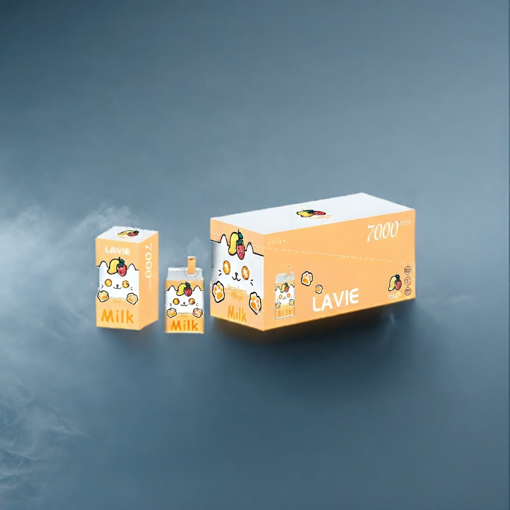 LAVIE Milk 7000 Puffs Jordbær Mango Dansk engros