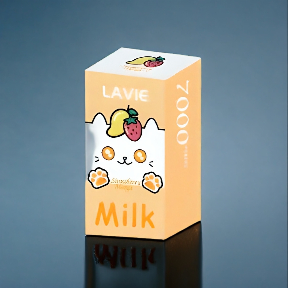 LAVIE Milk 7000 Puffs Jordbær Mango Dansk engros