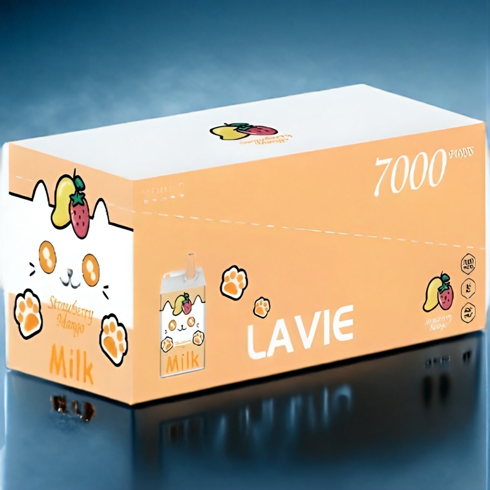 LAVIE Milk 7000 Puffs Jordbær Mango Dansk engros
