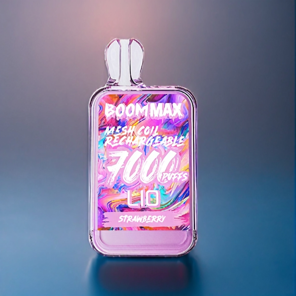LIO BOOM MAX 7000 Puffs Engangs Vape (Jordbær) Dansk Engros - 15ml E-væske, 650mAh, Type-C