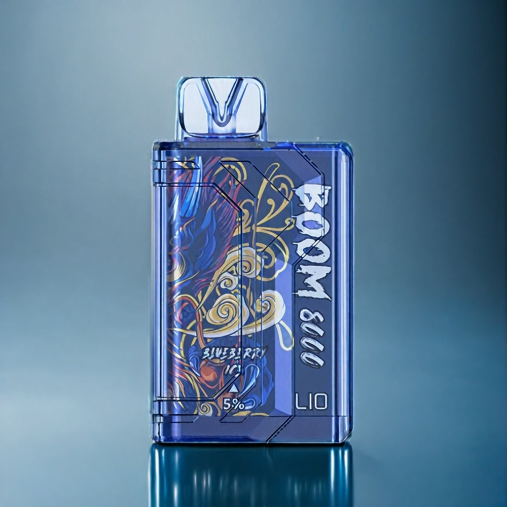 LIO BOOM PRO 8000 Puffs Dansk Engros Engangs vape Blåbær Is med 15ml E-væske og Type-C Opladning