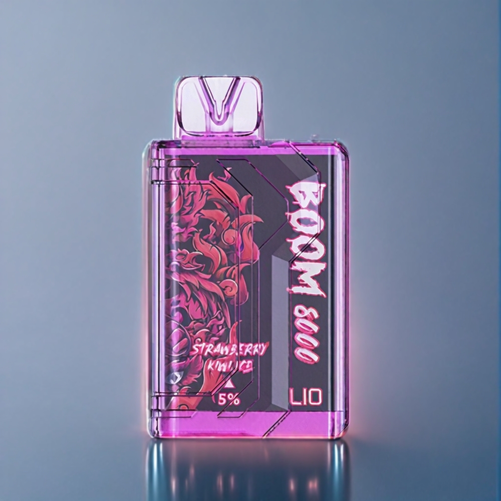 LIO BOOM PRO 8000 Puffs Engangs vape Jordbær Kiwi Is Dansk Engros - 15ml, 5% Nicotin, Type-C Opladning
