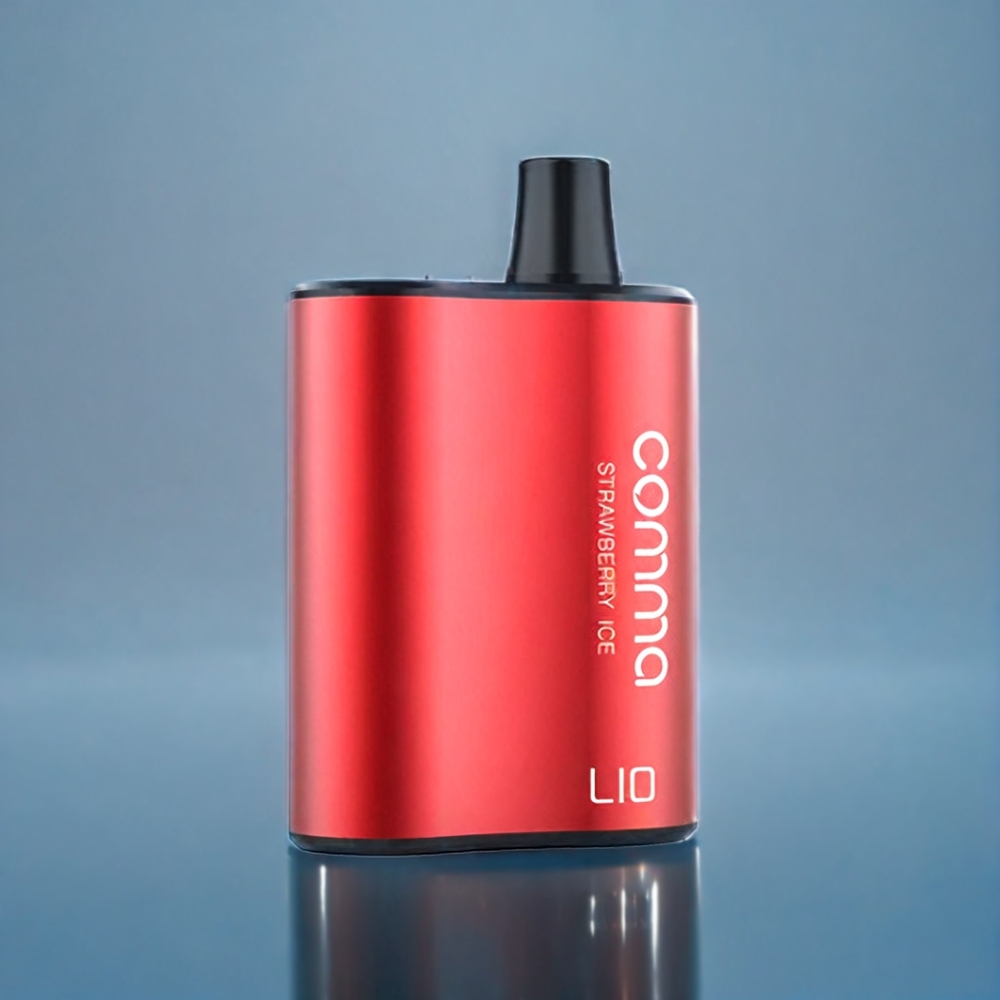 LIO COMMA 5000 Puffs Dansk Engros Engangs vape Jordbær Is med 15 ml Kapacitet & 900mAh Battery