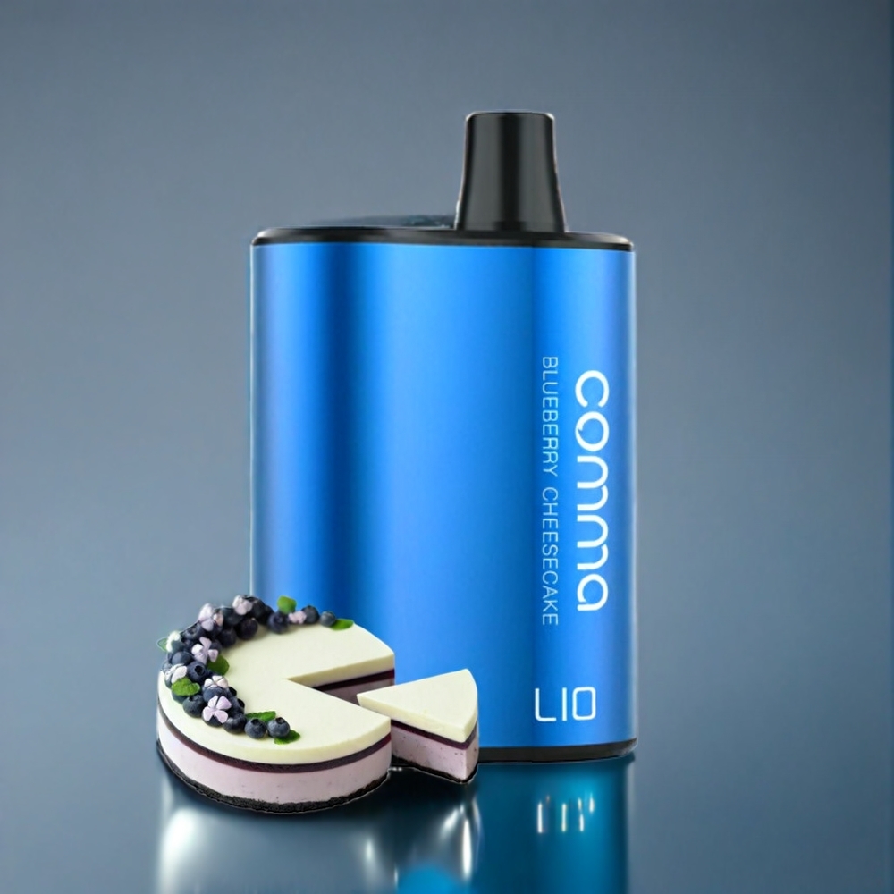 LIO COMMA 5000 Puffs Engangs vape Blåbær Cheesecake Dansk engros - 15 ml, Type-C, 900mAh