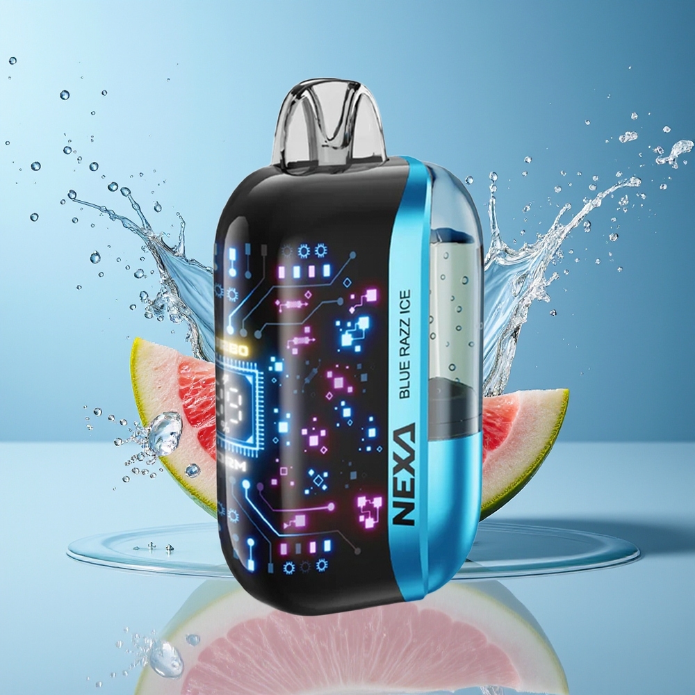 NEXA Ultra 50K Dansk Engros Disposable Vape med 20ml Kapacitet, 50000 Pust og Blå Hindbær Is