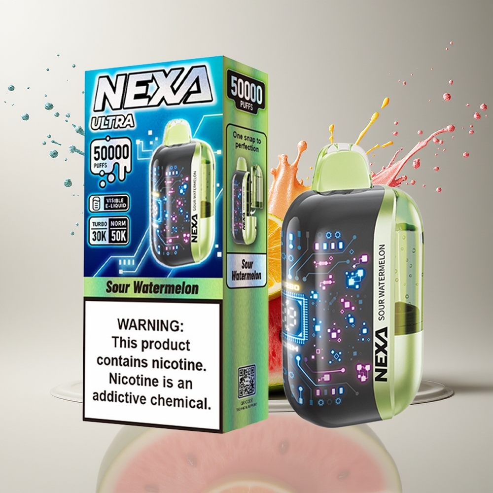 NEXA Ultra 50K Engangs Damp Dansk Engros – 20ml, 800mAh, 50000 Pust, Sur Vandmelon