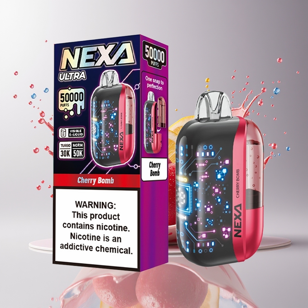 NEXA Ultra 50K Engangs Vape Dansk Engros med 20ml Kapacitet, 50000 Puff og Kirsebær Smag