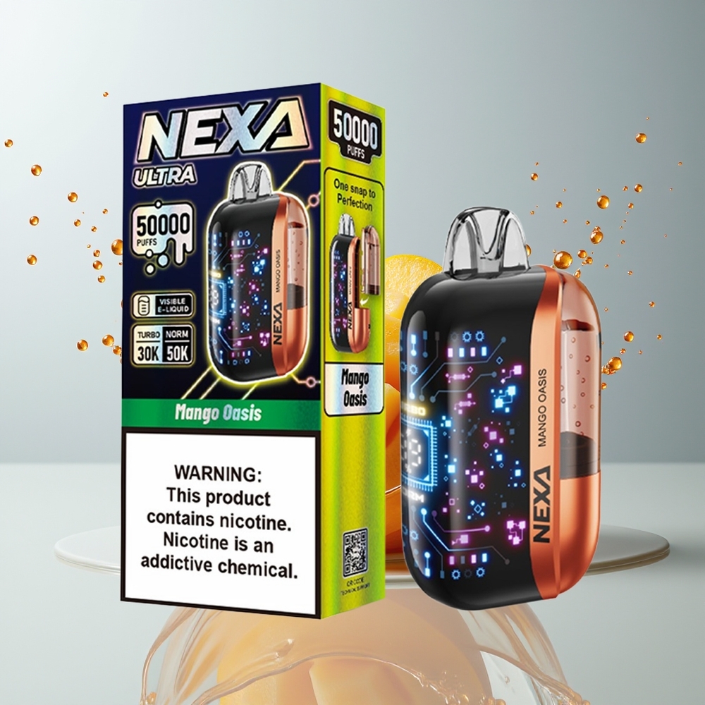 NEXA Ultra 50K Engangs Vape Dansk Engros med 20ml Kapacitet, 50000 Pust og Mango Oase