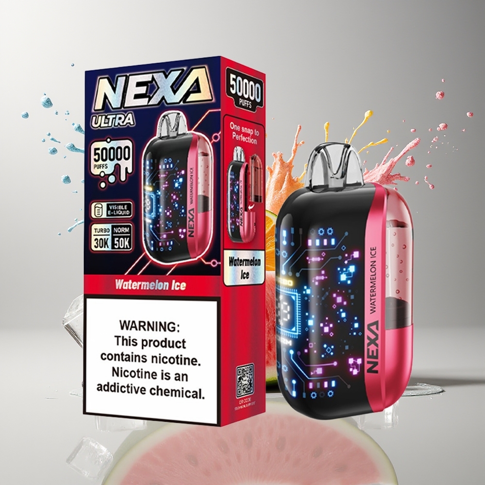 NEXA Ultra 50K Engangs Vape Dansk Engros med 20ml Kapacitet, 50000 Pust og Vandmelon Is