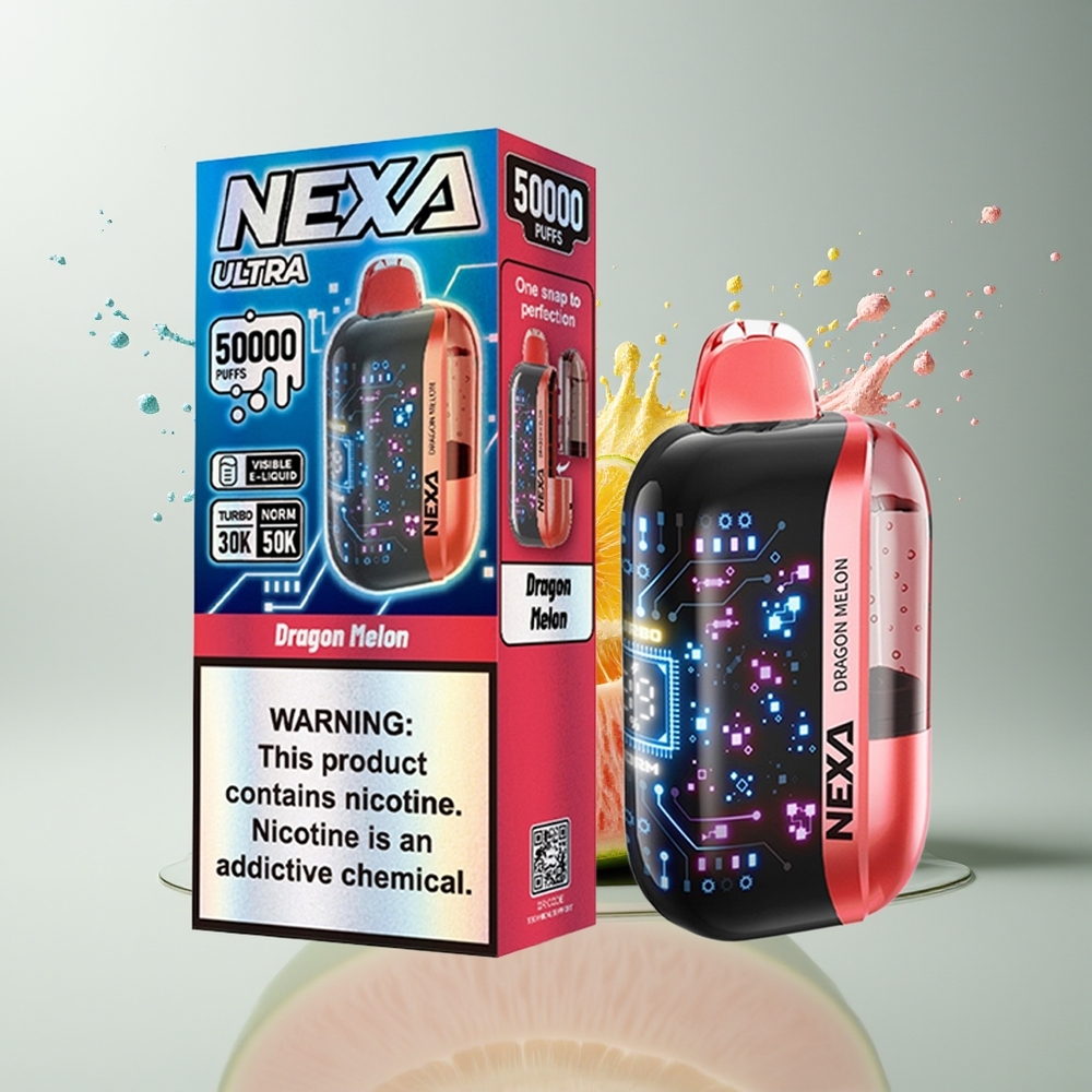 NEXA Ultra 50K Engangs Vape Dansk Engros med 20ml Kapacitet, 5% Nikotin og Drage Melon Smag