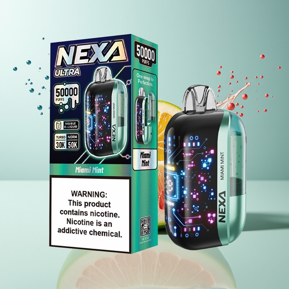 NEXA Ultra 50K Engangs Vape Dansk Engros med 20ml Kapacitet, 5% Nikotin og Miami Mynte