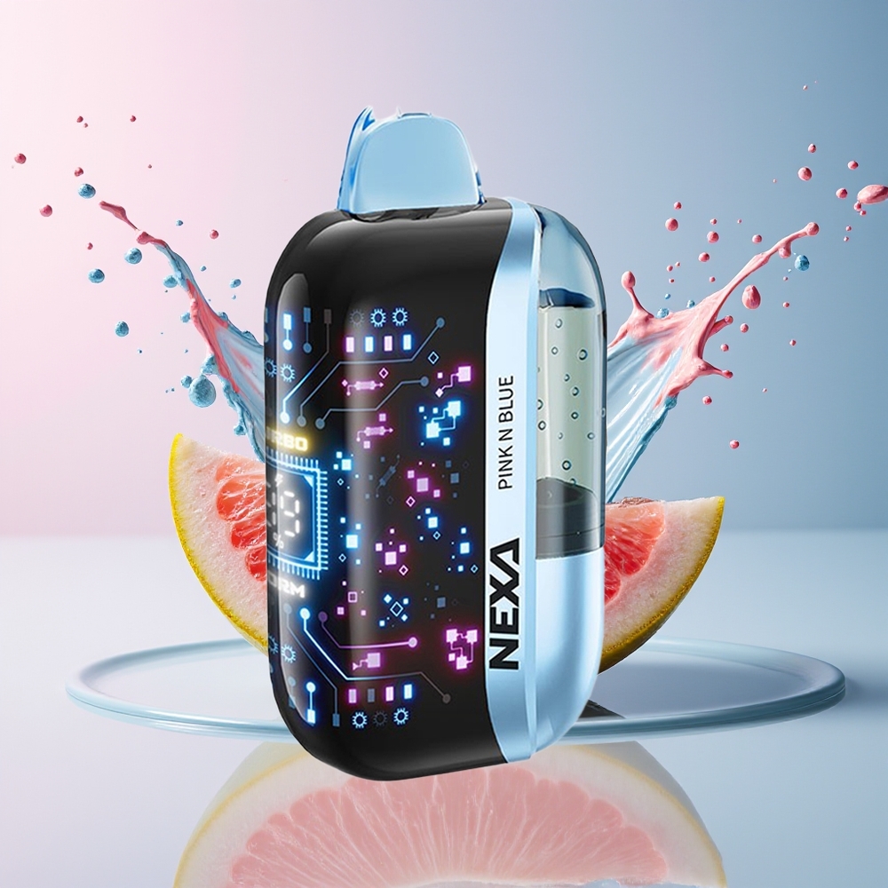 NEXA Ultra 50K Engros Dansk Disposable Vape med 20ml Kapacitet, 800mAh Batteri, 50000 Puffs og 5% Nikotin - Lyserød og Blå