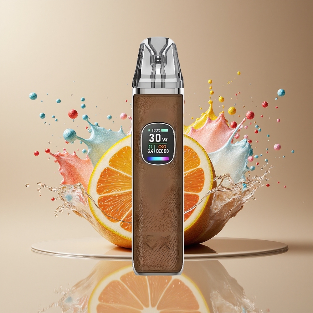 OXVA Xlim Pro 2 Dansk Engros med 1300mAh Batteri, 30W Udgang og Brun Python Pod Kit