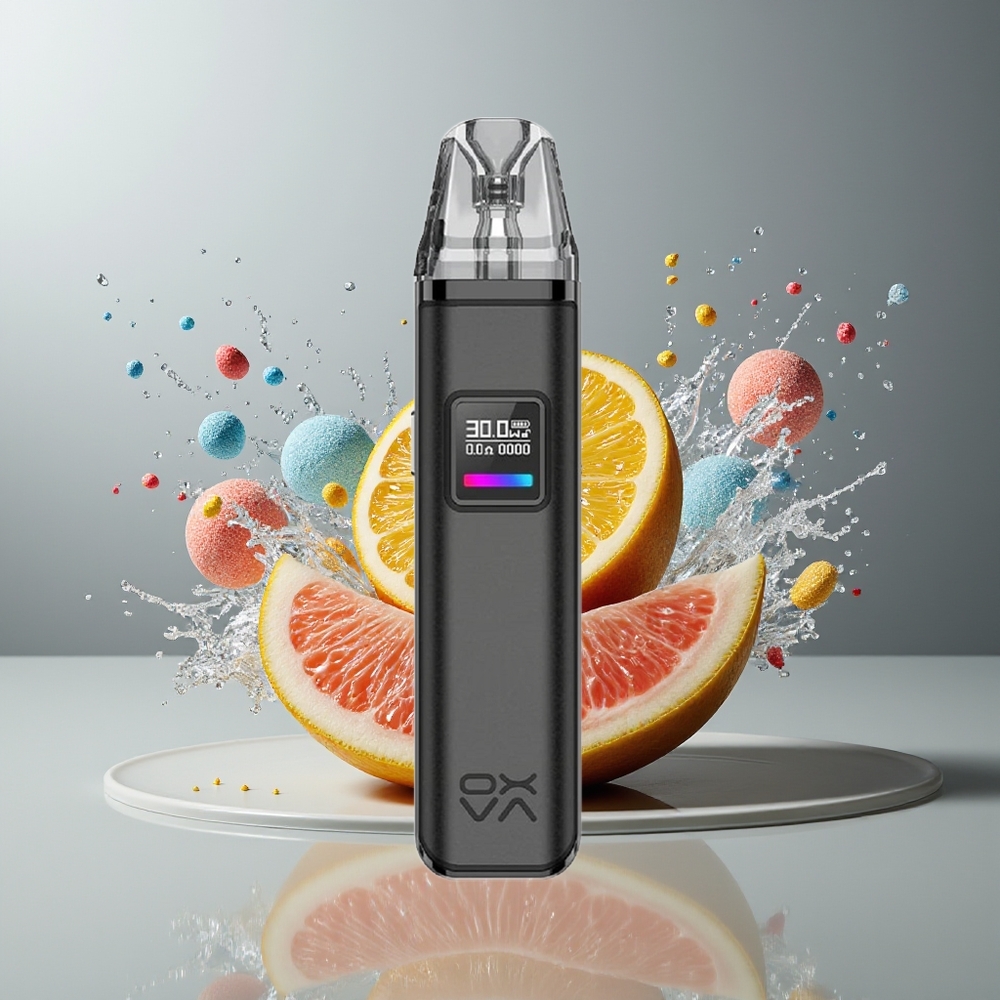 Oxva Xlim Pro Dansk Engros med RGB Lys, 2ml Kapacitet, USB-C Opladning og Grå Læder