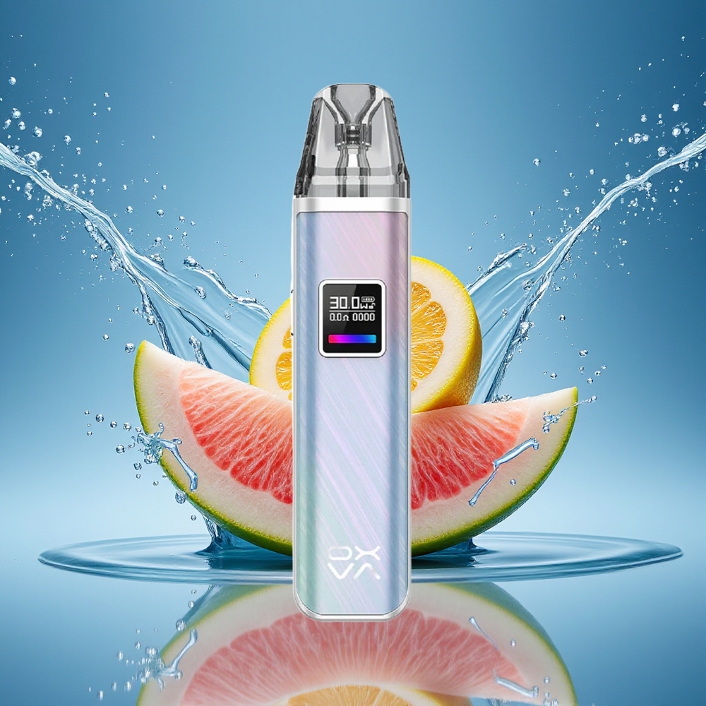 Oxva Xlim Pro Dansk Engros med RGB-lys, 1000mAh batteri og Aurora Blå topfyldes patroner