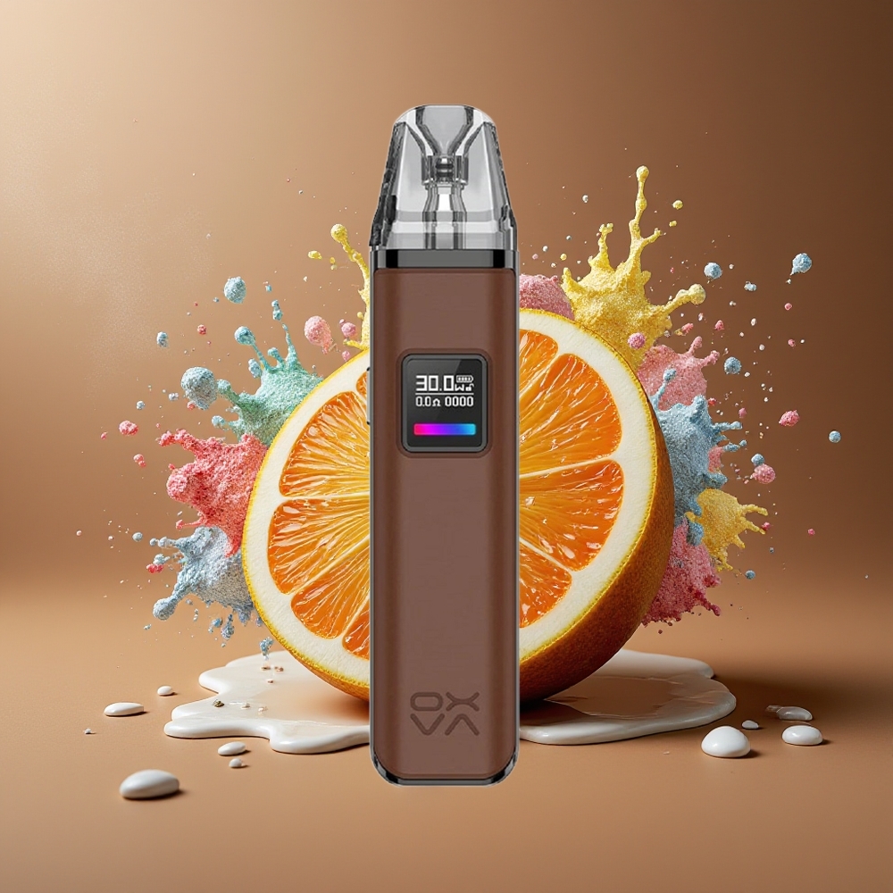 Oxva Xlim Pro Dansk Engros med RGB-lys, 1000mAh batteri og brun læder