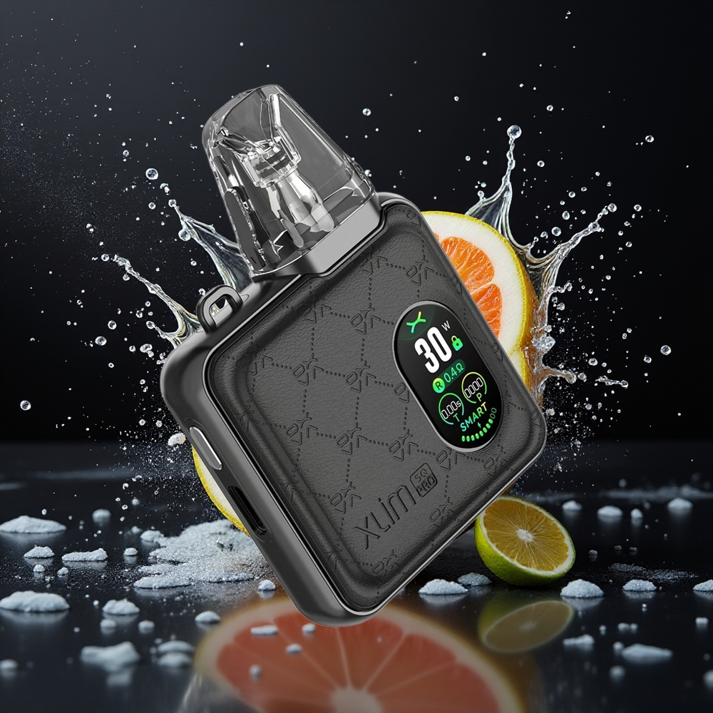 Oxva Xlim SQ Pro Dansk Engros – 30W, Justerbar Luftstrøm, Sort Læder