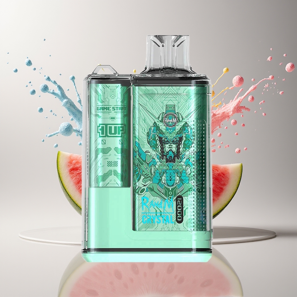 RandM Fumot Crystal 12000 Puffs Engangs Vape med RGB Lys og Vandmelon Bubblegum Smag – Dansk Engros