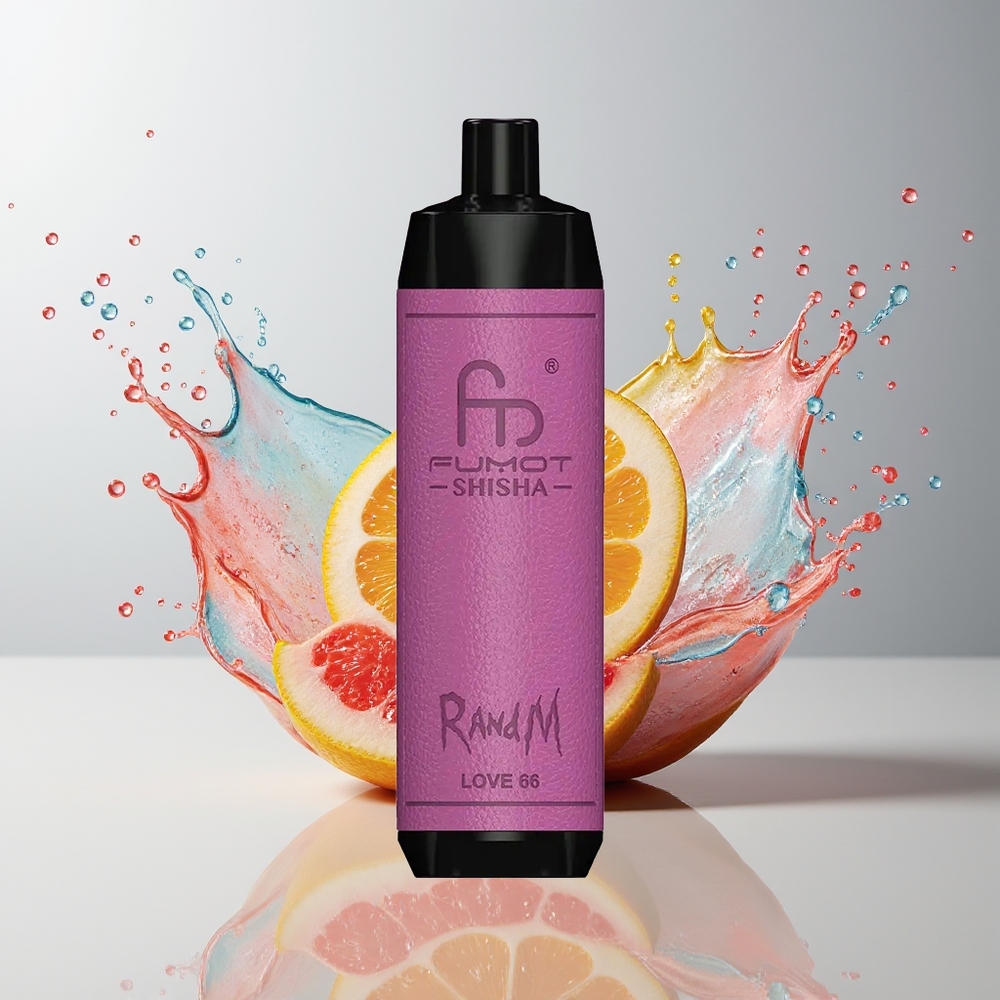 RandM Fumot Shisha 10000 Puffs Engangs Damp Dansk Engros med LED-indikator og Type-C Port - Kærlighed 66