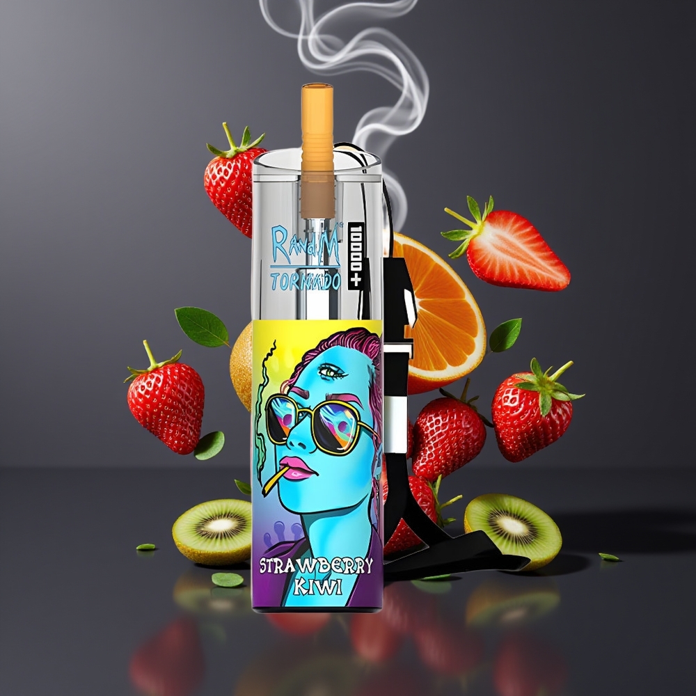 Fumot Original RandM Tornado 10000 Plus Dansk Engros Disposable Vape Jordbær Kiwi