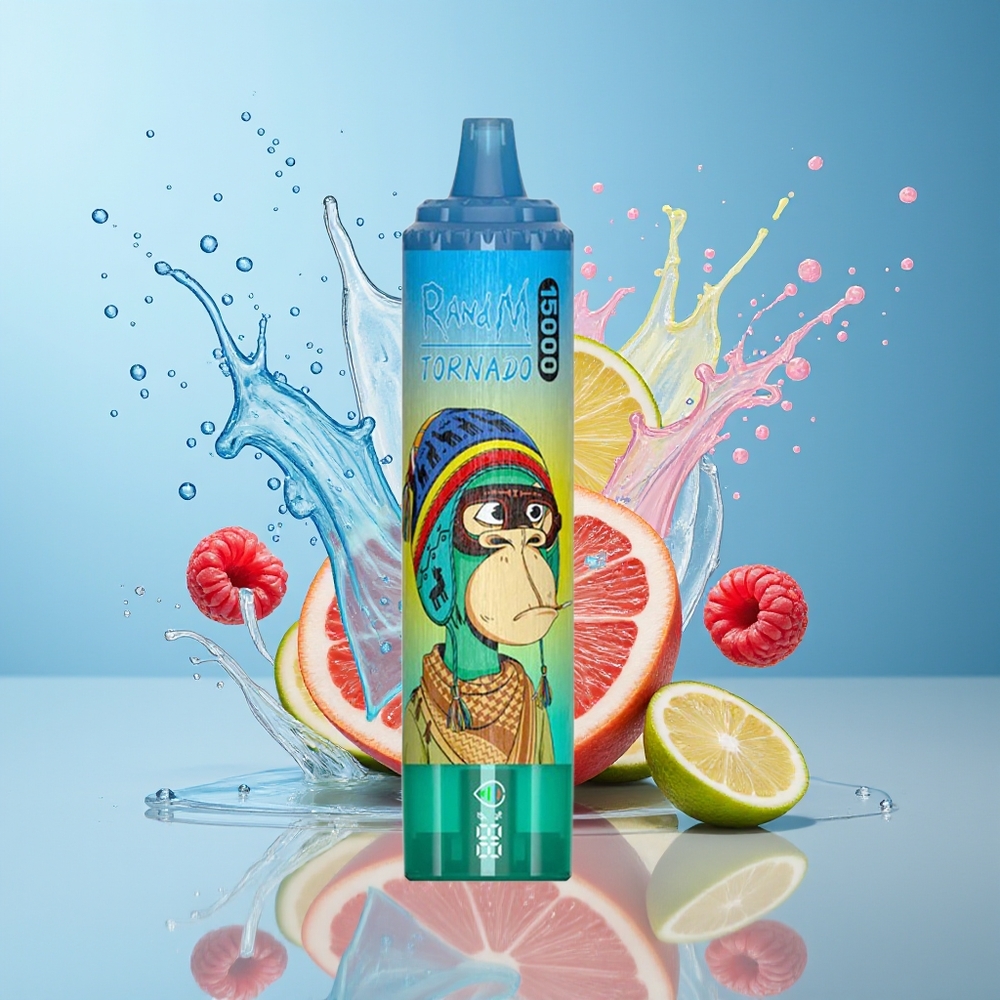 RandM Fumot Tornado 15000 Puffs Dansk Engros – 25ml, 850mAh, Mesh Coil, Blå Hindbær Lemonade
