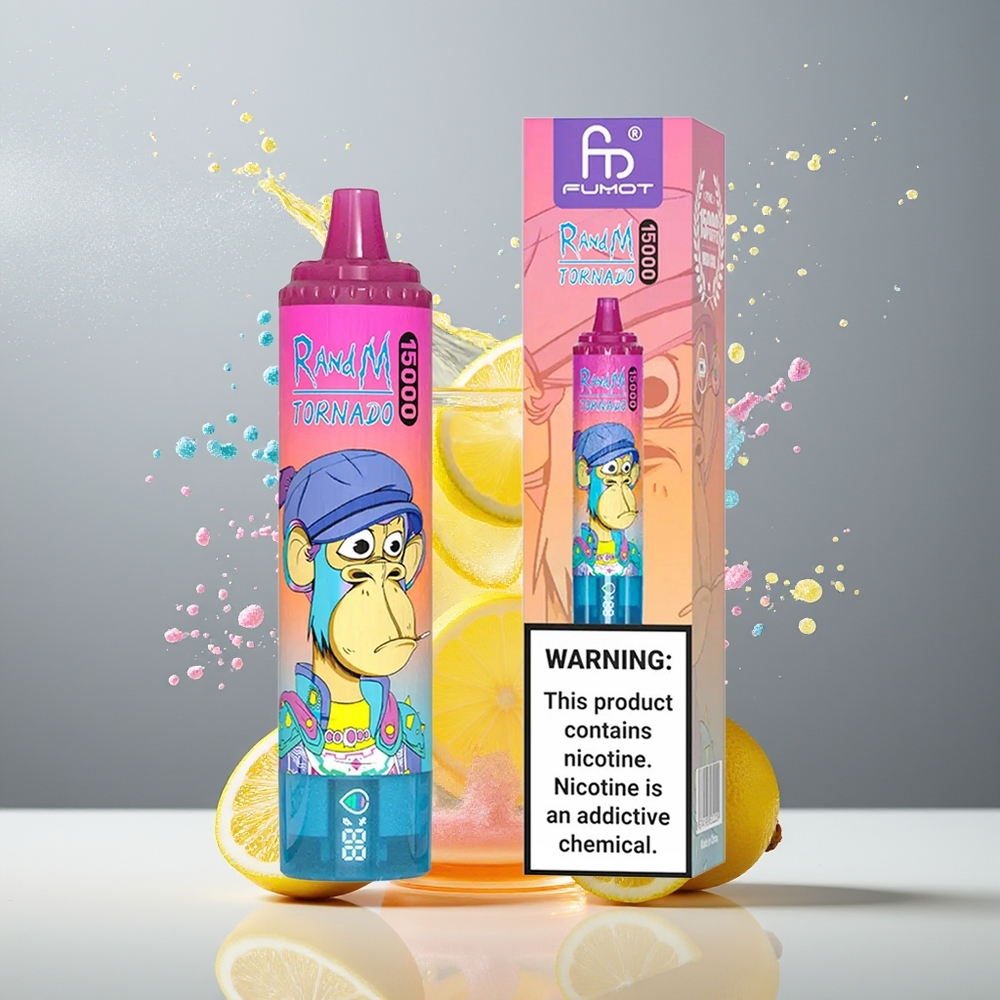 RandM Fumot Tornado 15000 Puffs Dansk Engros – 25ml, 850mAh, Mesh Coil, Citronsaft