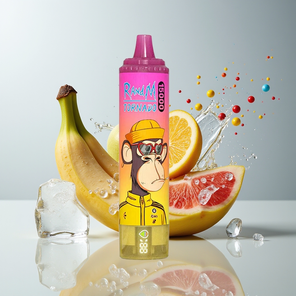 RandM Fumot Tornado 15000 Puffs Dansk Engros – Bananis Is (25ml, 850mAh, Mesh Coil)