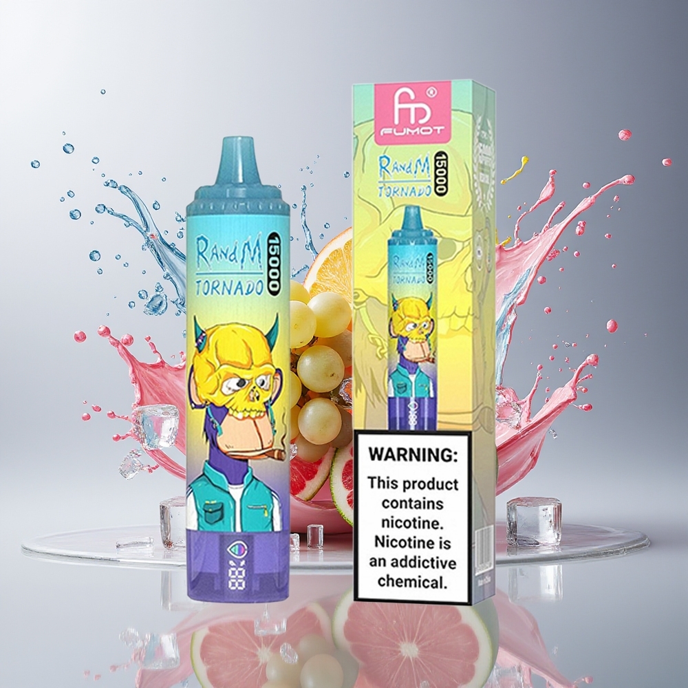 RandM Fumot Tornado 15000 Puffs Dansk engros (Vind-Iis) – 25ml, 850mAh, Mesh Coil, Type-C