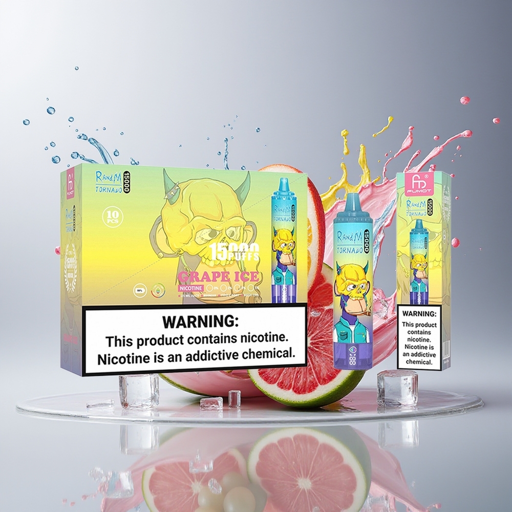 RandM Fumot Tornado 15000 Puffs Dansk engros (Vind-Iis) – 25ml, 850mAh, Mesh Coil, Type-C