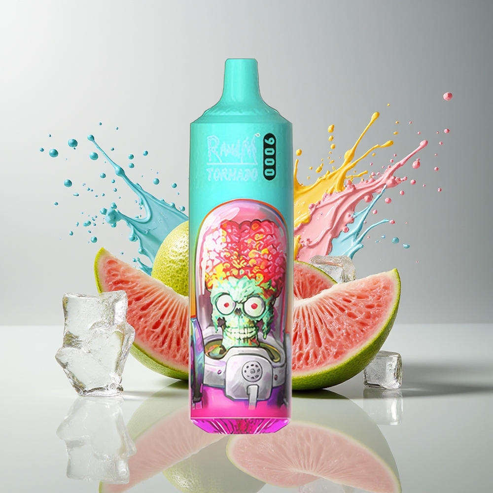 RandM Tornado 9000 Puffs Dansk Engros – 850 mAh Genopladelig, 18 mL, Mesh Coil, Guava Is