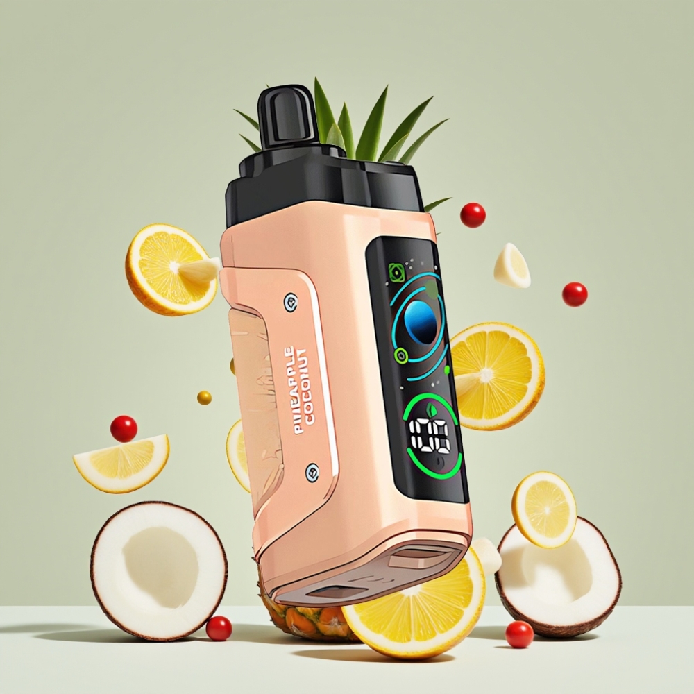 Razz Bar 45000 Puffs Dansk Engros Vape til Engangsbrug Ananas Kokosnød med Justerbar Luftflow og 20 mg/ml Nikotin