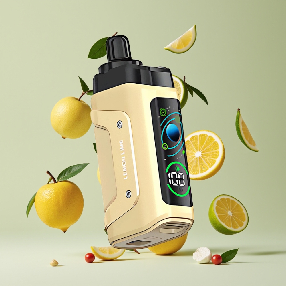 Razz Bar 45000 Puffs Vape til Engangsbrug Citron Lime Dansk engros med 1.0 Ohm Mesh Coil og Justerbar Luftflow