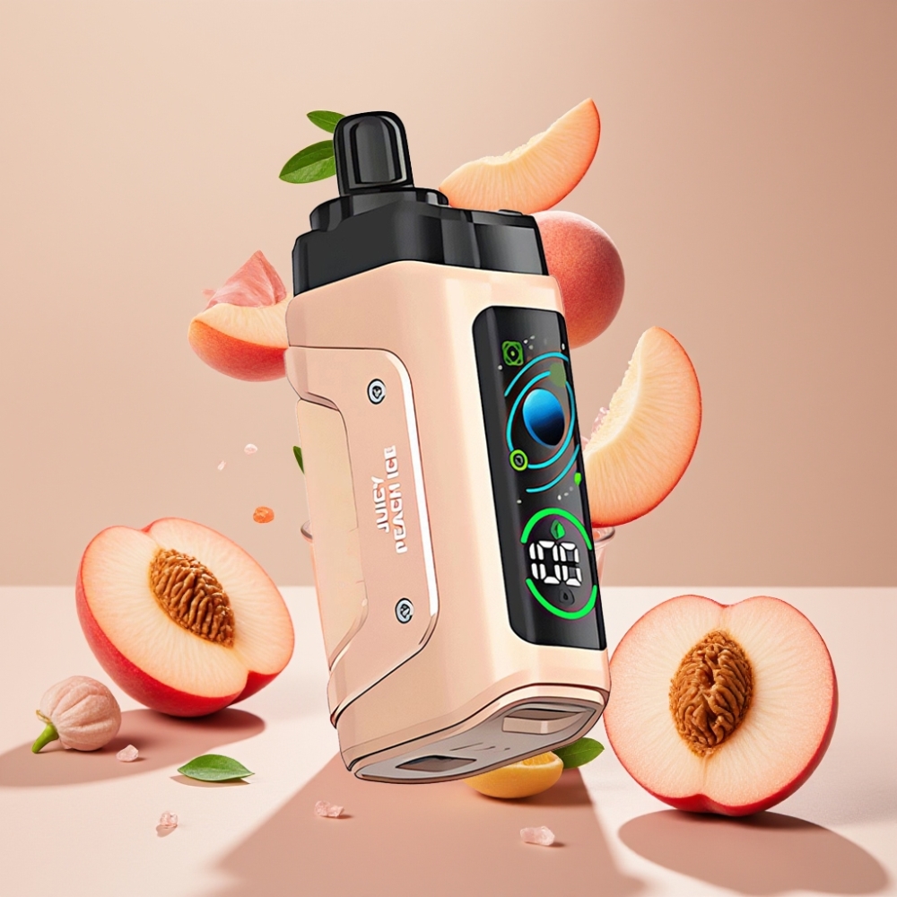 Razz Bar 45000 Puffs Vape til Engangsbrug Dansk Engros – Saftig Fersken Is med Justerbar Luftgennemstrømning og Type-C Opladning