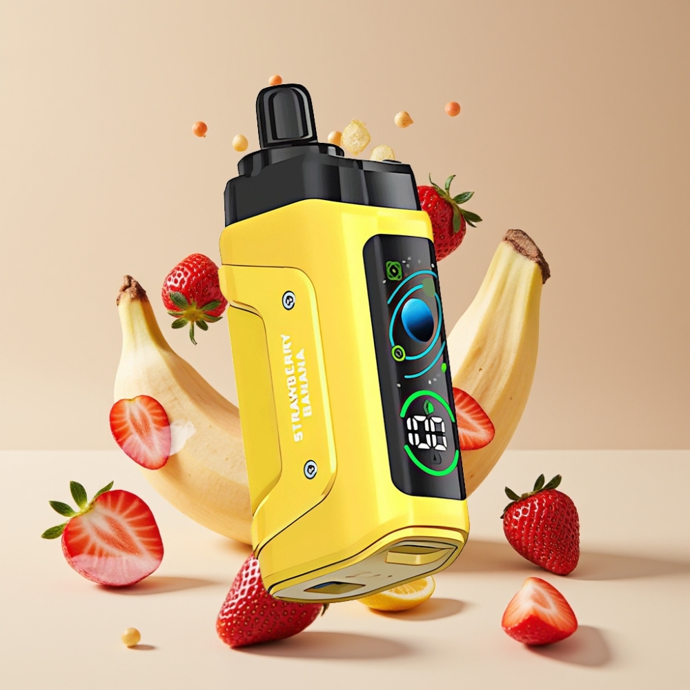 Razz Bar 45000 Puffs Vape til Engangsbrug Dansk Engros med Jordbær Banan, 1.0 Ohm Mesh Coil, Type-C Genopladelig