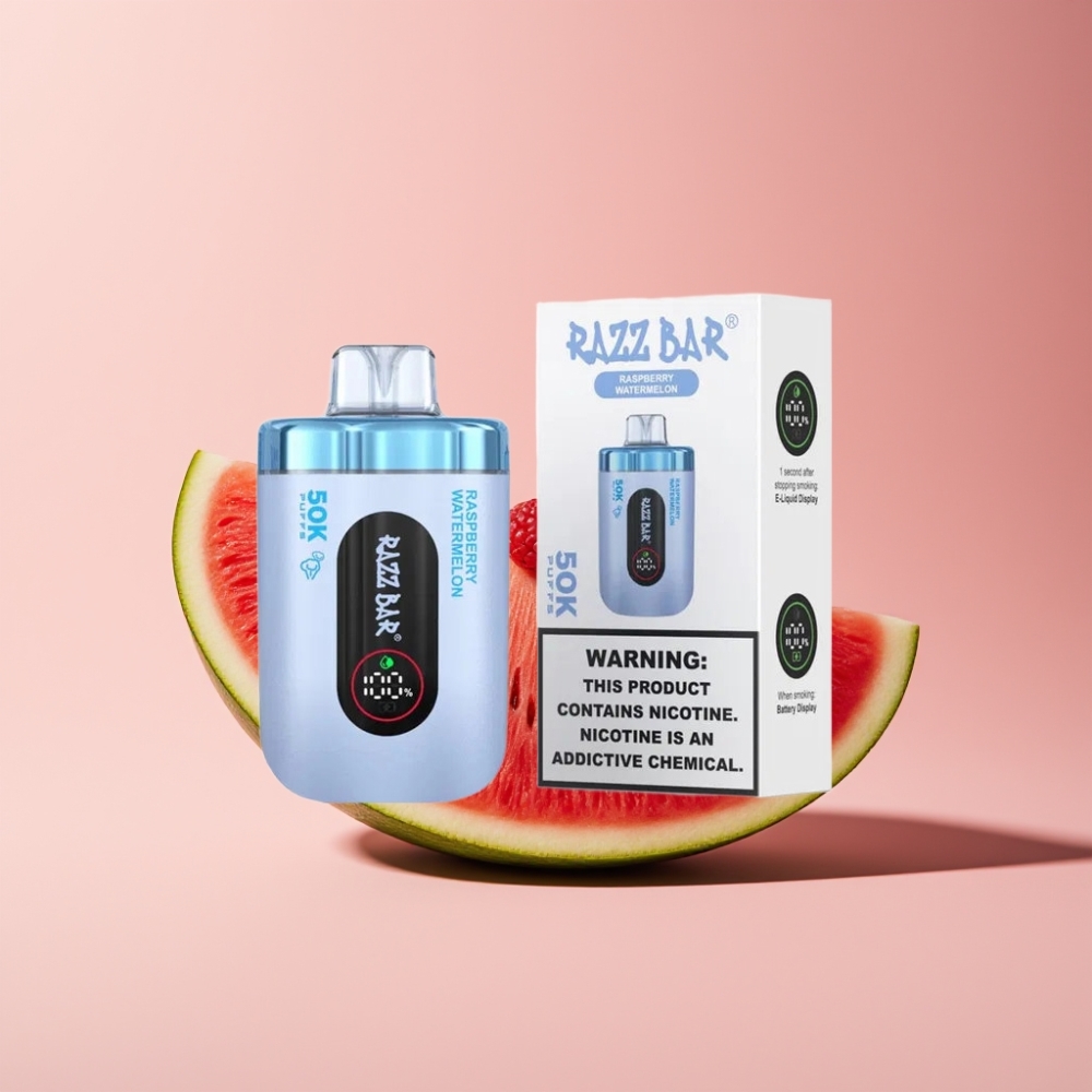 Razz Bar 50K Puffs Dansk Engros – 50000 Puffs, Type-C Genopladelig, Hindbær-Vandmelon
