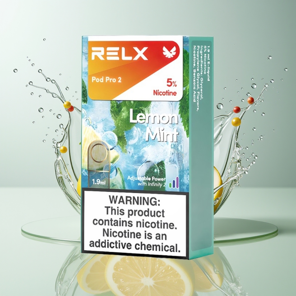 RELX Pod Pro 2 Dansk Engros – 3%/5% Nikotin, 600 puff, Citron Mynte