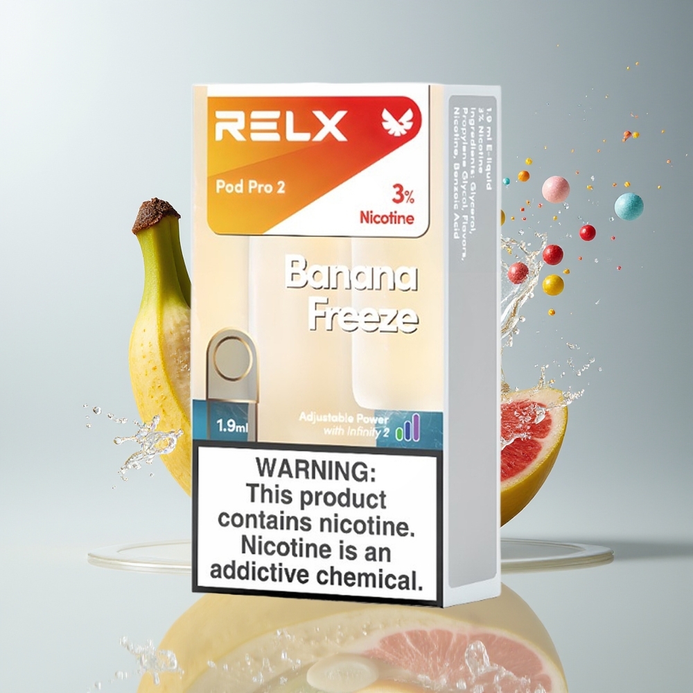 RELX Pod Pro 2 Dansk Engros – Banan Is (3%/5%, 1.9 ml, 600 puff)
