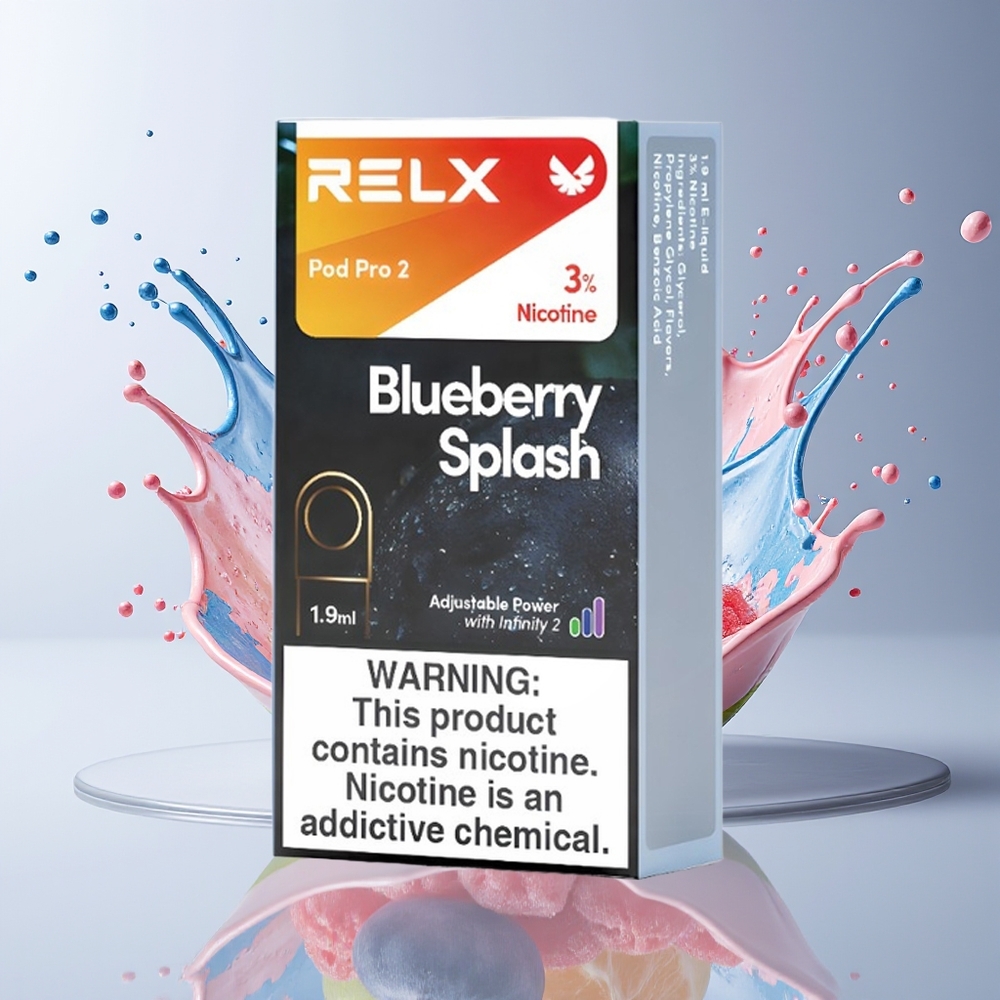 RELX Pod Pro 2 Dansk Engros – Blåbær Splash med 3%/5% Nikotin, 1.9ml, 600 puff